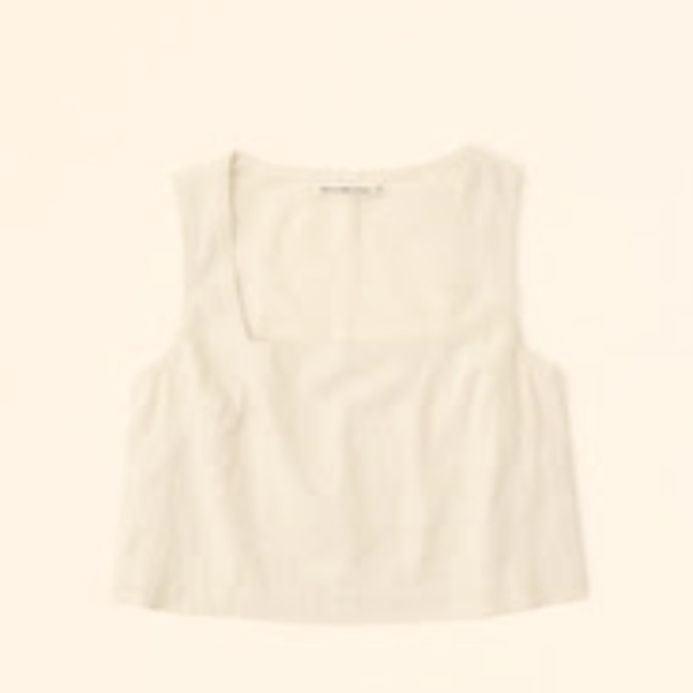Abercrombie Linen Blend Squareneck set top NWT